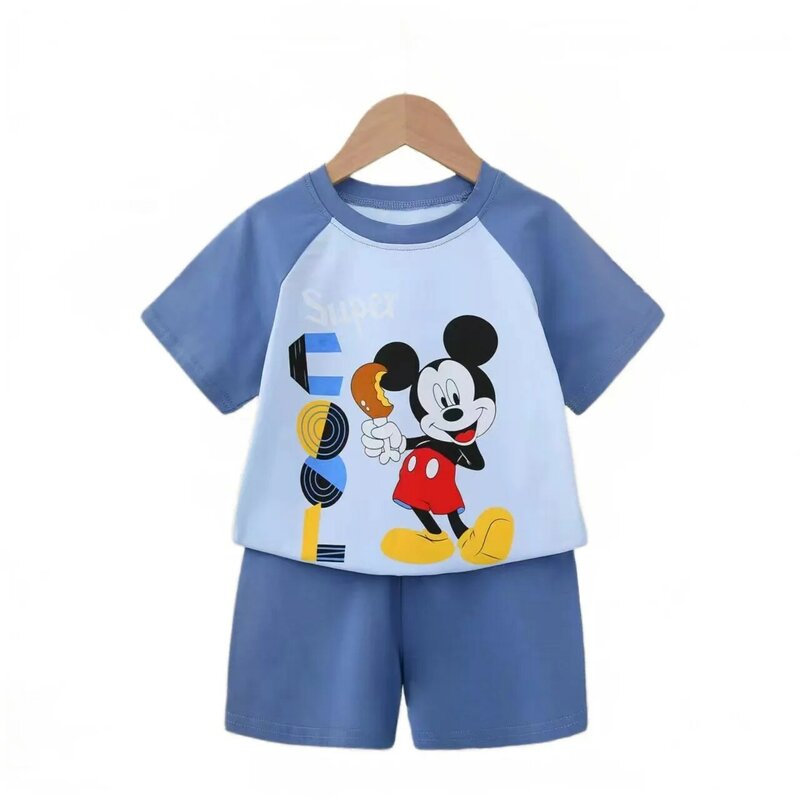 2024 Summer Boys Clothing set Cartoon leisure Kids T-Shirt + Casual Pants 2 Piece Baby Boy Suit Clothes