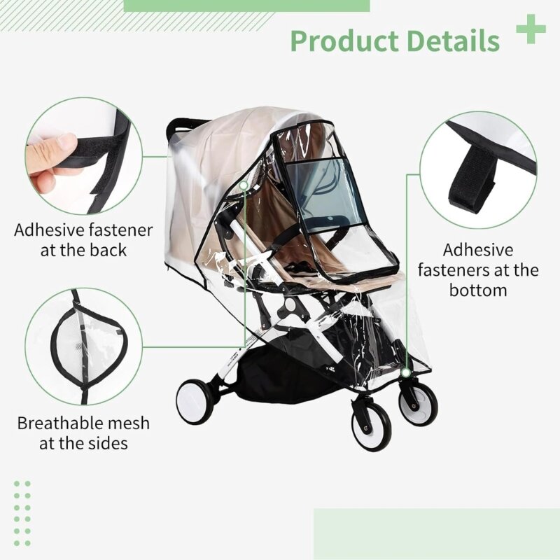 Carrinhos bebê com proteção chuva, capa para carrinho bebê