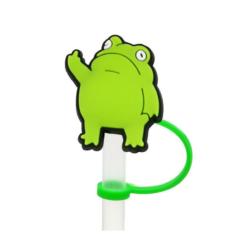 Pvc Straw Toppers Cute Frogs Lovely Straw Dust Cap Toppers Splash Straw Drinking Proof Cover Drinking Decor Tips Straw E0w2