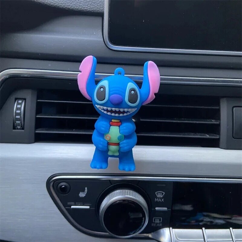 Porte-parfum de voiture Disney Stitch, figurine d'anime SpidSuffolk, décoration de voiture, clip de parfum de dessin animé, jouet à facettes, cadeaux pour enfants