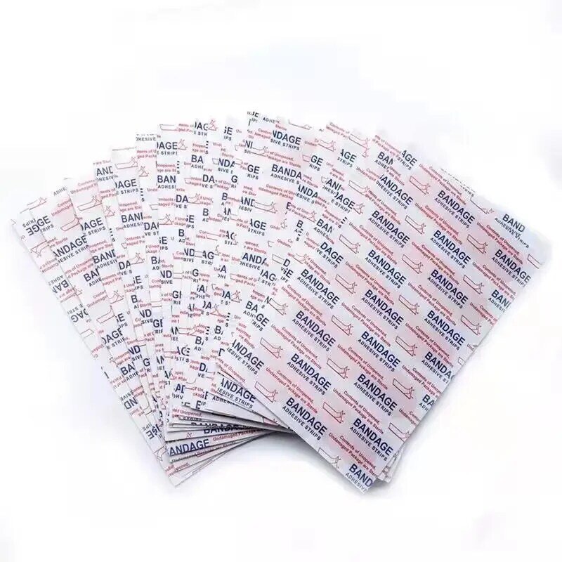 100pcs/set PE Breathable Band Aid Waterproof Plasters Strips for First Aid Wound Dressing Tape Patch Skin Adhesive Bandages