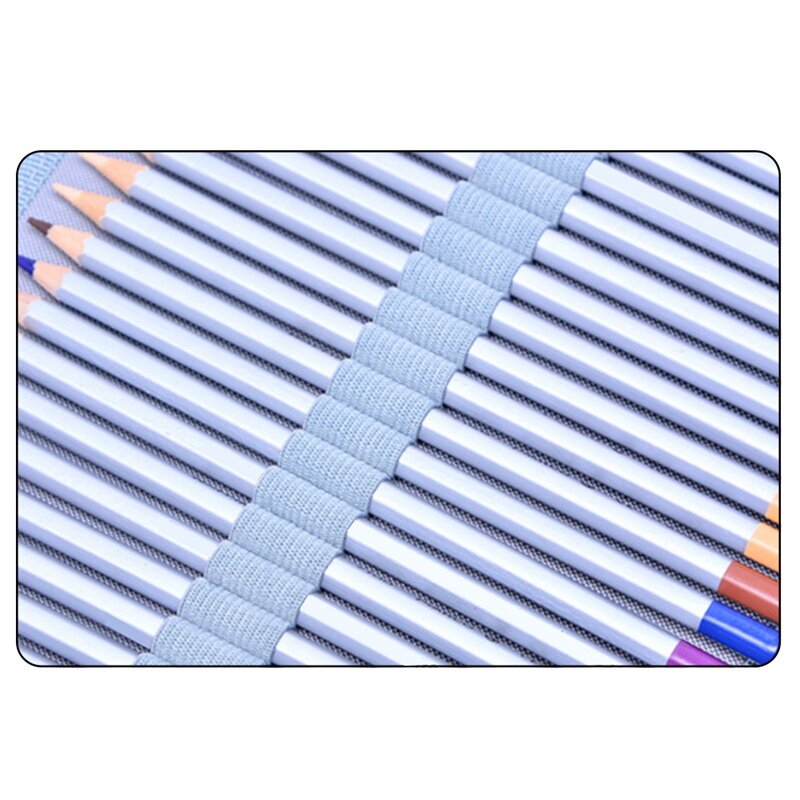 Estuche cuadrado para lápices de PU, almacenamiento de papelería para estudiantes, Color sólido, 120 agujeros