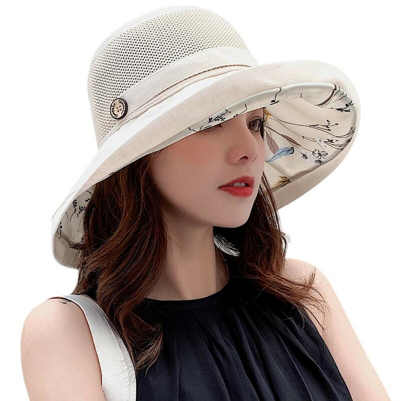 المرأة تنفس شاطئ الشمس القبعات ، دلو قبعة ، بنما الموضة ، الشمس قناع ، صياد قبعة الحماية ، الصيف