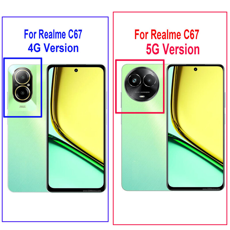 Suku cadang perakitan Digitizer layar sentuh, tampilan LCD 6.72 "untuk Oppo Realme C67 4G 5G