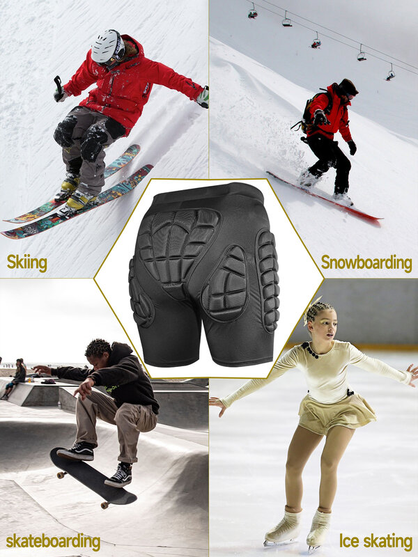 Avivor Pads Shorts 3D-Schutzshorts für Snowboard und Ski Unisex Sport Hüft schutz Pad