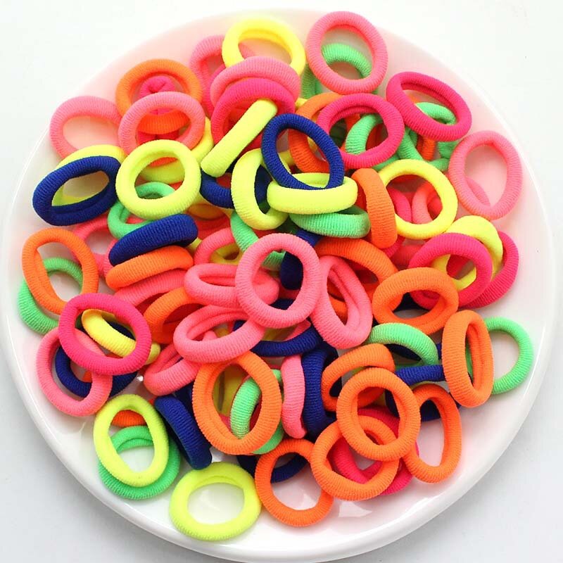 100/200PCS Women Girls Colorful Nylon Elastic Hair Bands Ponytail Hold Small Hair Tie Rubber Bands Scrunchie Hair Accessories