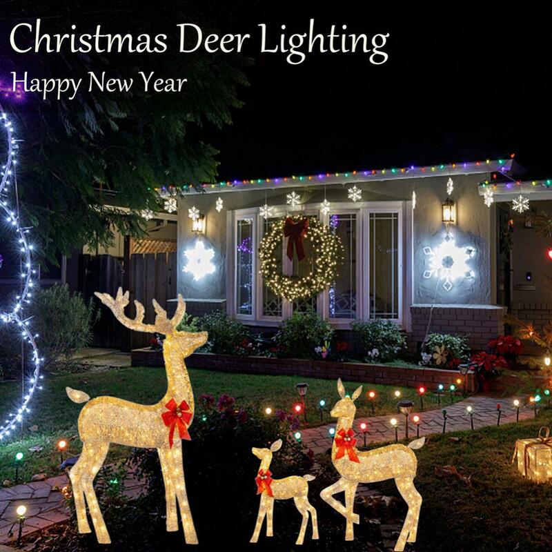 Decoração de rena brilhante para casa, Jardim luz cintilante, Decoração de Natal ornamental