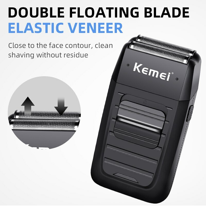 KEMEI-1102 Compact Rechargeable Lithium Ion Shaver Kit,Foil Professional Electric Shaver for Men