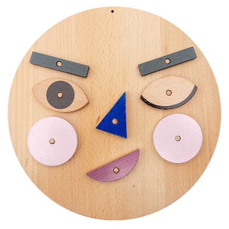 لعبة المشاعر الخشبية للأطفال ، emocom ، Blockstoy صنع الوجوه ، 3 سنوات وما فوق