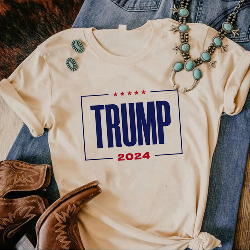 T-shirt Anime Graphique pour Femme, Vêtements de Bande Dessinée, Top Fille, Trump, 2024