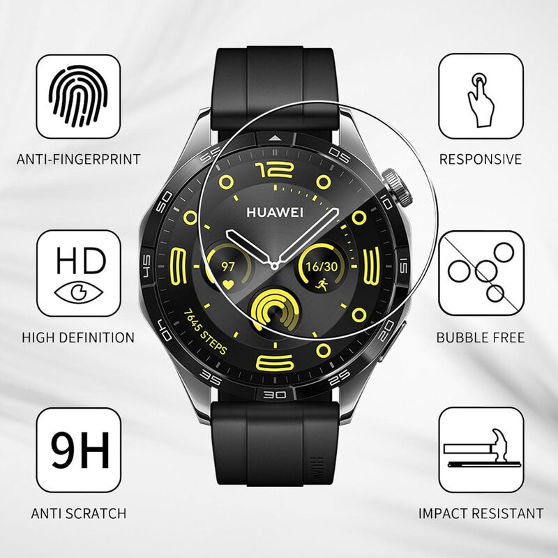 3 Stuks Screen Protector Gehard Glas Voor Huawei Horloge Gt 4 46Mm 41Mm Beschermende Film Anti-Kras Clear Hd 2.5d 9H Premium Films