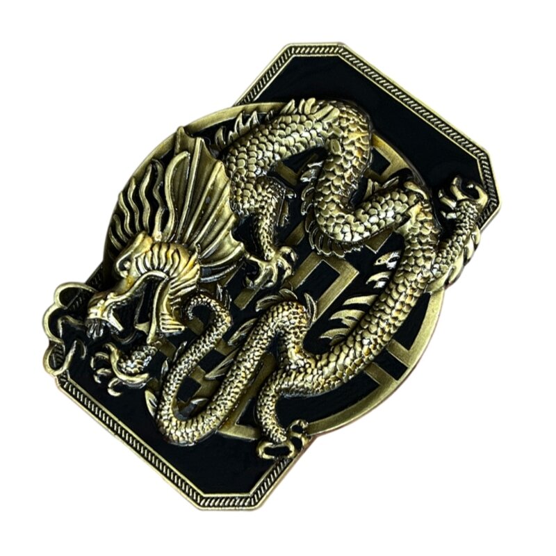 Металлическая пряжка для ремня в китайском стиле с рельефным рисунком дракона, нежная пряжка для ремня, аксессуары для пояса в