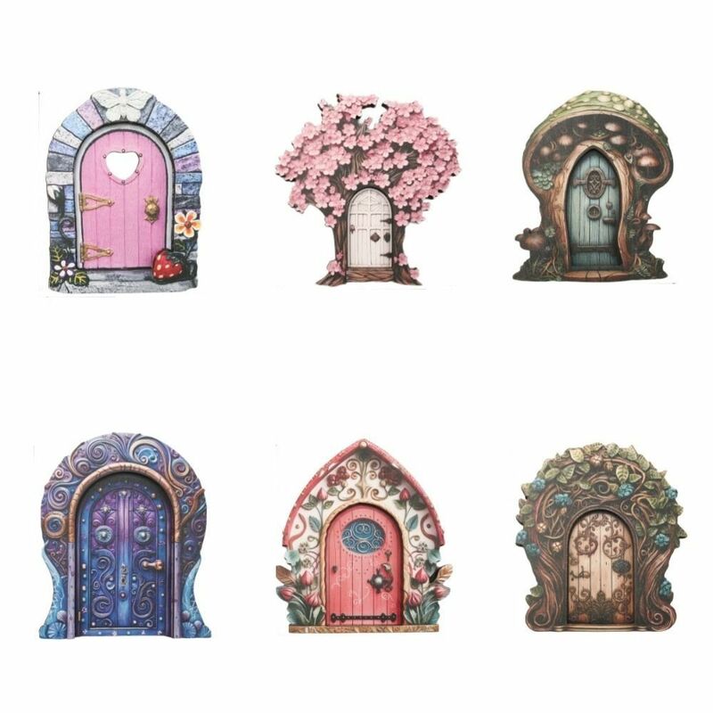 Figurines de porte artisanales en bois, micro paysage nickel é Gnome, artisanat d'Auckland, portes elfes faites à la main, décoration de jardin intensifiée