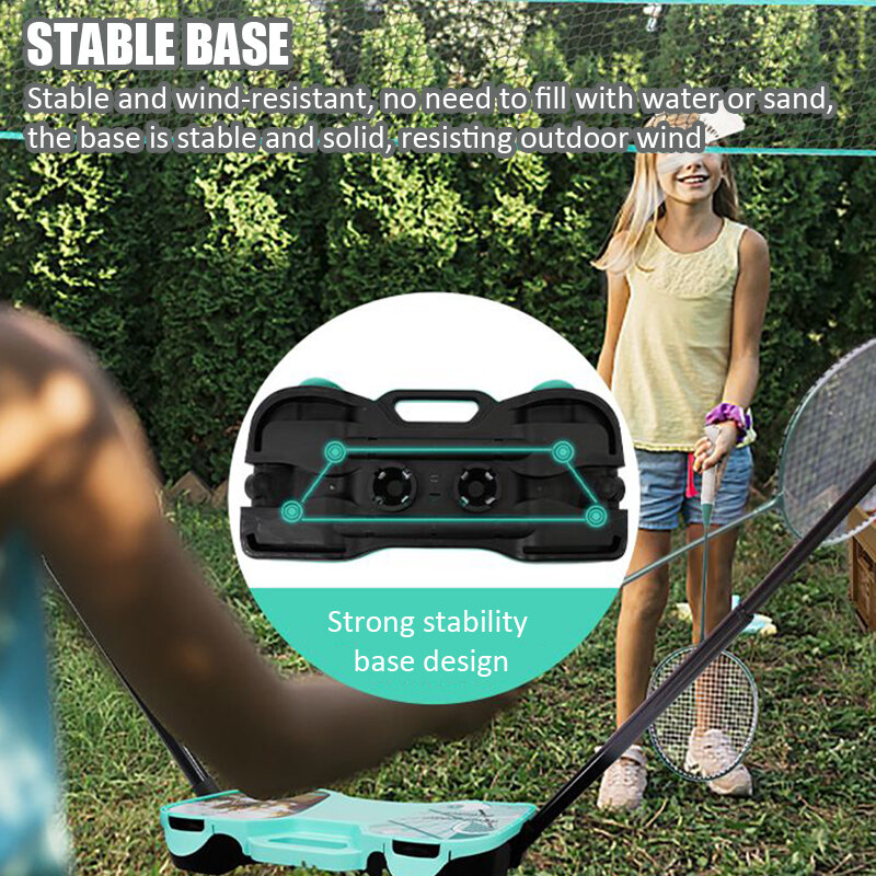 Filet de badminton portable avec support, pliable, durable, volley-ball, base de rangement, plage, arrière-cour, jeu de sport familial
