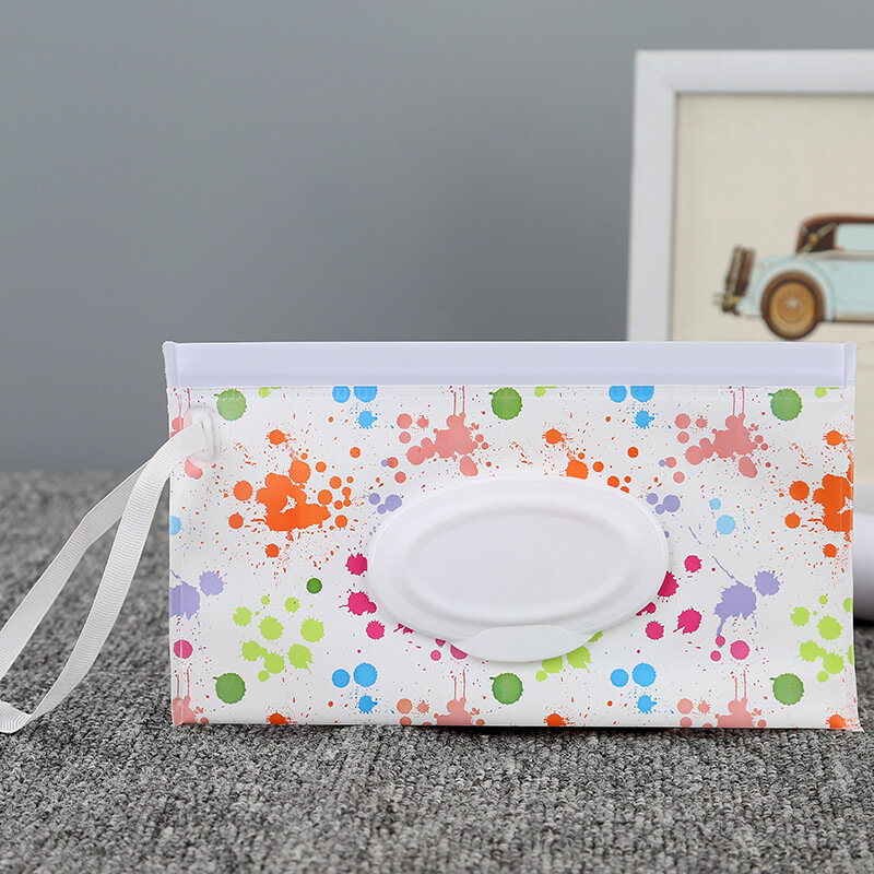 Caixa portátil Wet Wipe para cuidados com o bebê, Caixa de tecido molhado, Recipiente de limpeza, EVA Snap Strap Wipes Bag, Ecológico