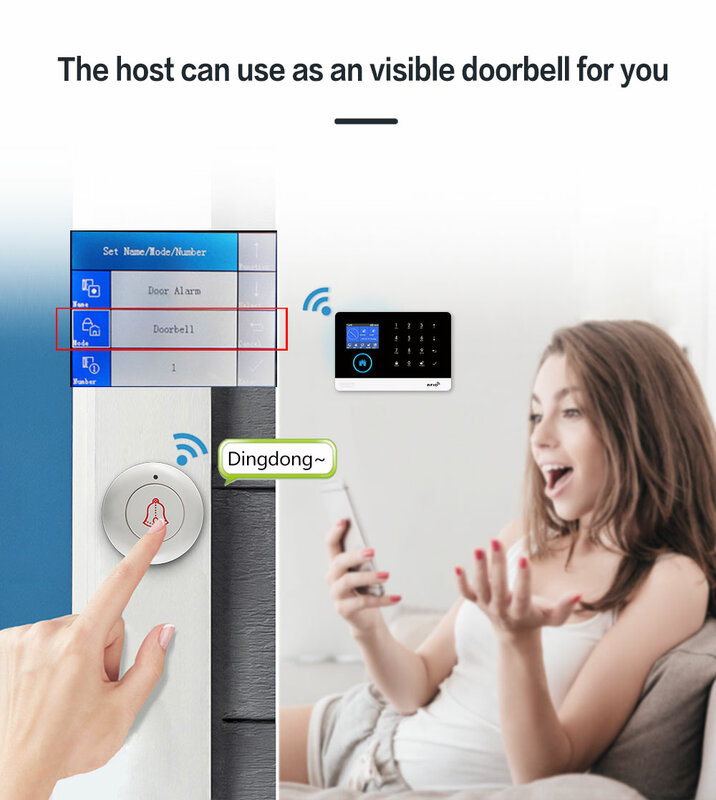 Alarm rumah sistem Alarm nirkabel 433Mhz App TUYA Kit Panel sistem Alarm Wifi GSM keamanan rumah