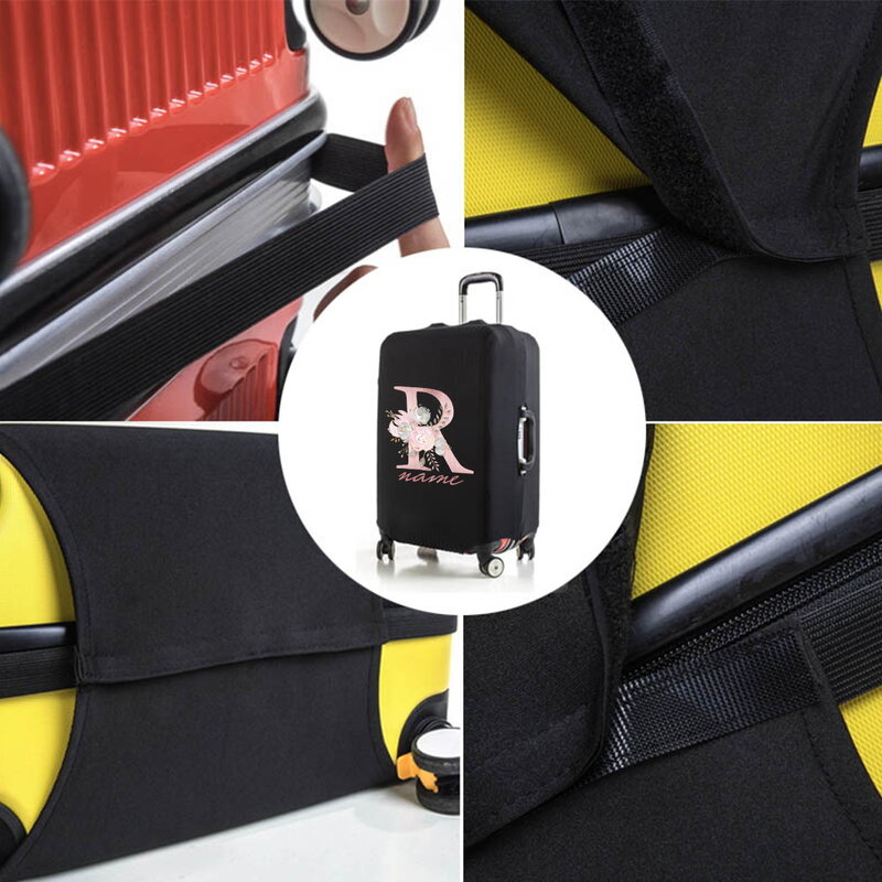 Custom Free Name Luggage Cover Elastic Suitcase Protective Case Trolley 18-32 Inch Travel Luggage Dust Cover Travel Accessories