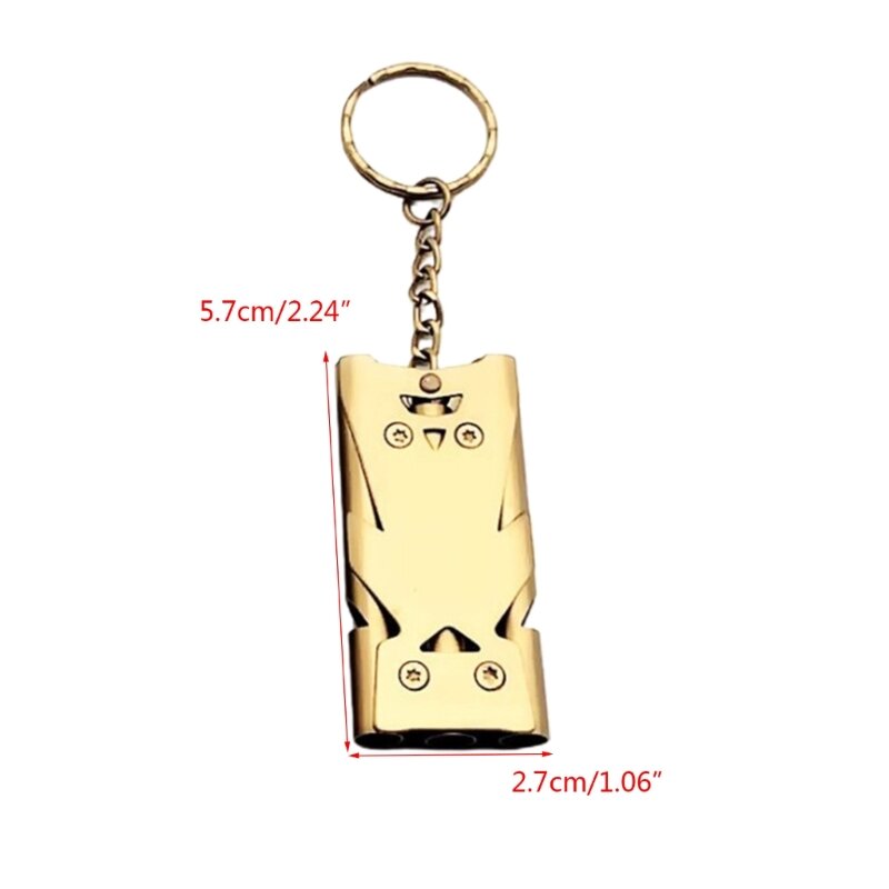 2024 New Multi-functional Whistle Stainless High-Decibel Triple Pipe Outdoor Life-Saving Emergency-SOS Survival Whistle Keychain