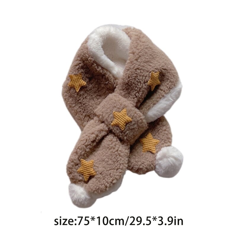 Bufandas cálidas invierno, bufanda con forma estrella dibujos animados para niños y niñas, cubierta gruesa felpa