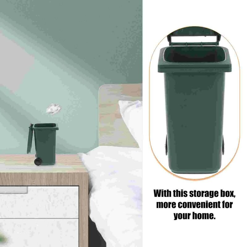 Cestino portapenne Mini per scrivania con coperchio secchio della spazzatura a casa Desktop rifiuti piccolo contenitore di stoccaggio
