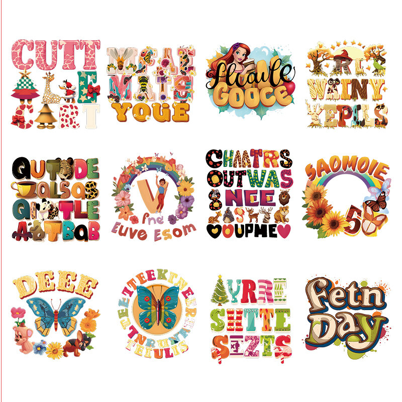 Creative letter patterns PVC Sticker Aesthetic Decoration Scrapbooking Children's Stationery School Supplies for Kids