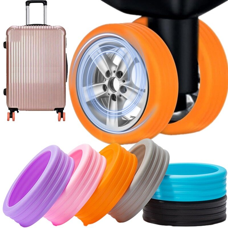Protecteur de roues de bagage en silicone, chaussures de roulette, bagages de voyage, valise, anti-bruit, accessoires de couverture, 2 pièces, 24 pièces