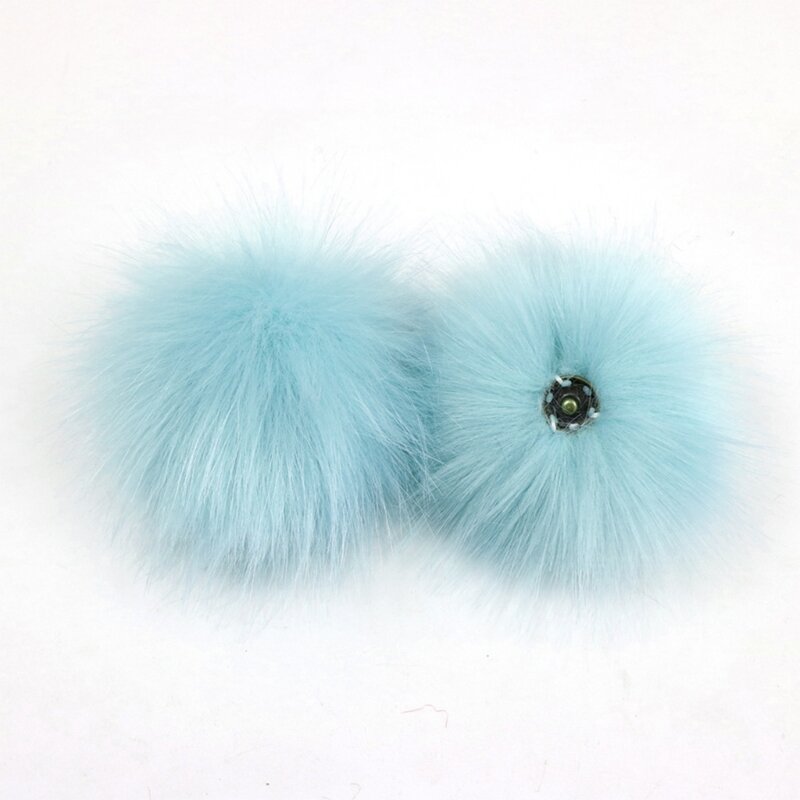3Pcs/Set 10cm DIY Colorful Furry Pom Pom Ball with Press Button Removable Fluffy Pompom for Knitting Hat Shoes Scarves Bag Acces
