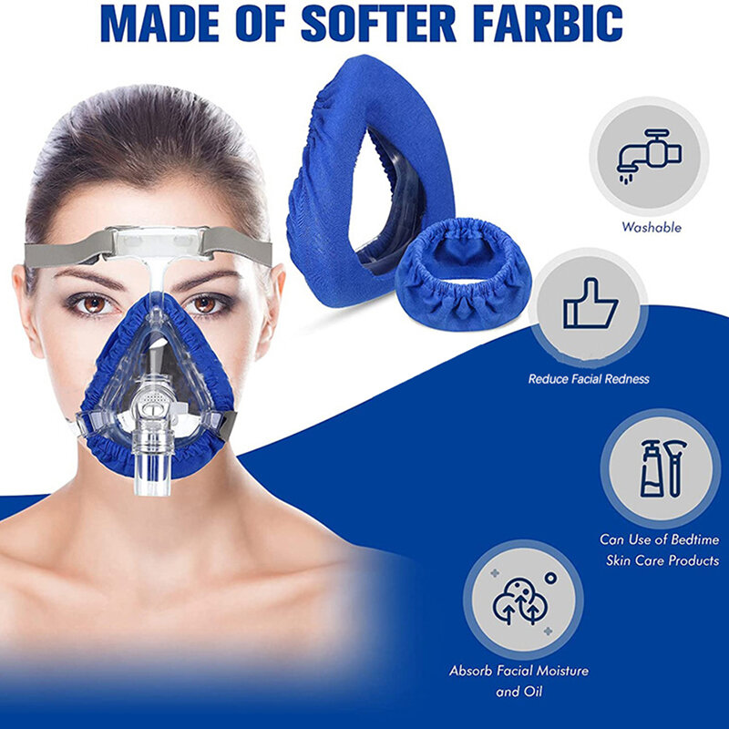 Protectores de mascarilla CPAP para todo el rostro, cubierta de algodón que absorbe la humedad, reduce la presión, mejora la comodidad, lavable, 1 unidad