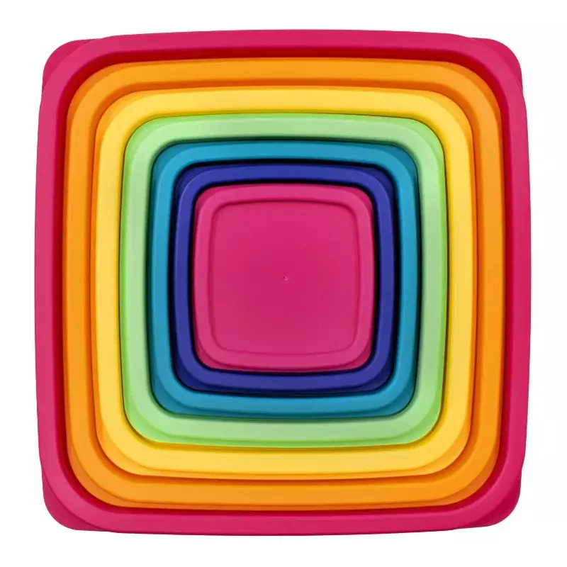 Armazenamento de alimentos plástico, cor do arco-íris, rosa arco-íris, 14 peças