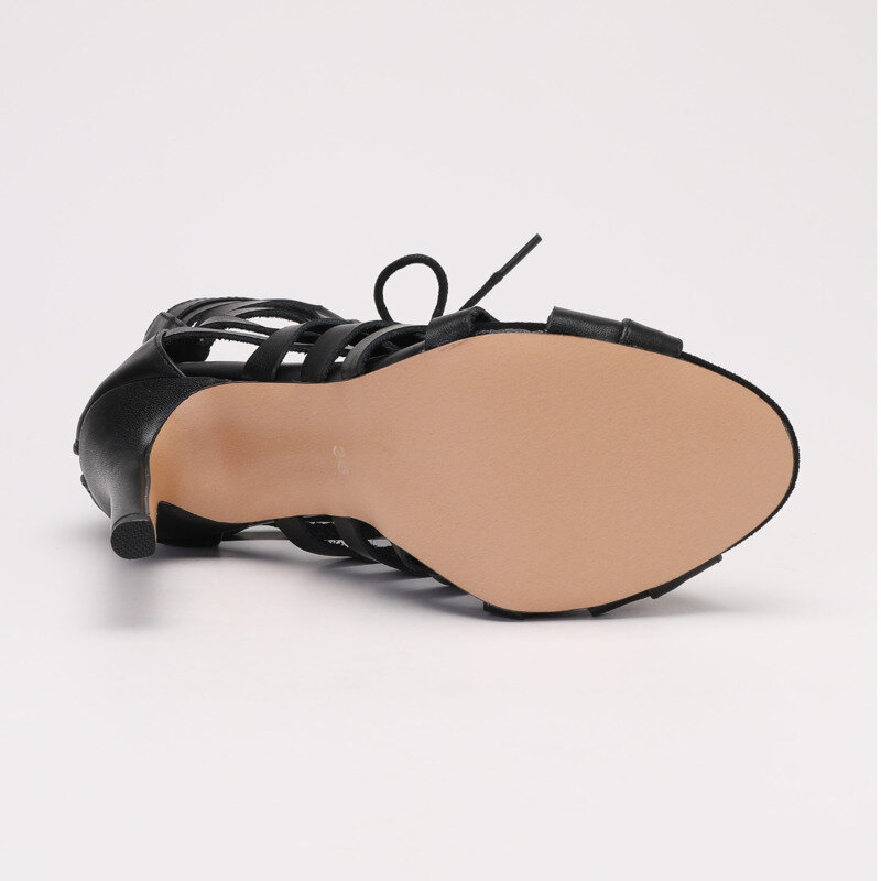 Женские ботинки на высоком каблуке, черные ботинки с открытым носком, обувь для джазовых танцев, обувь для латиноамериканских танцев, большие размеры, 2023