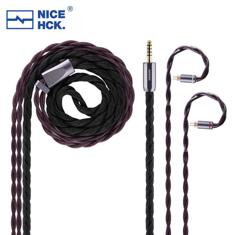 NiceHCK DragonScale 2 Earphone Aloi paladium perak kabel Upgrade MMCX/2Pin/N5005 untuk Quintet Hype 10 beludru former8 IEM