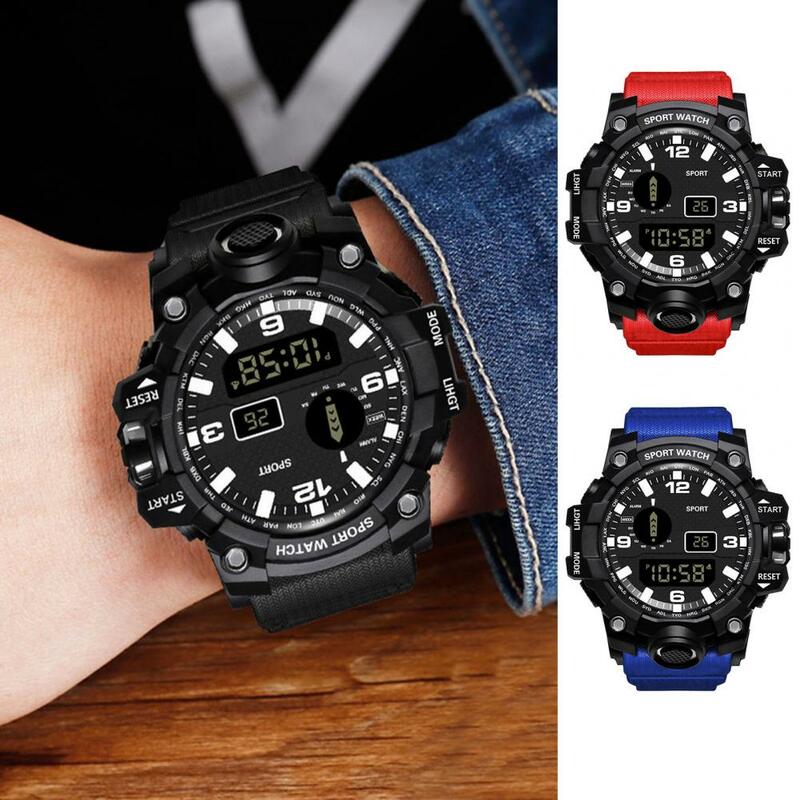Relógio eletrônico com pulseira de cor sólida, elegante relógio esportivo multifuncional para homens e mulheres, prático para estudantes