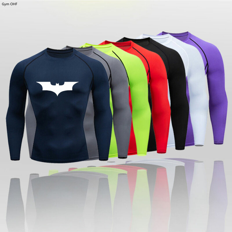 Herren T-Shirt Outdoor-Training Fitness-Studio Joggen Laufen Sweatshirt Fledermaus/Mann Kompression hemden eng elastisch atmungsaktiv