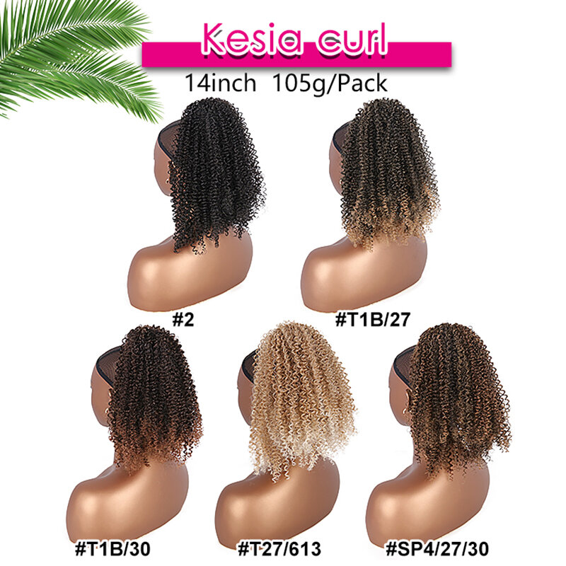 JULIANNA syntetyczne krótkie woda fala sznurkiem kucyk dla kobiet włosy Clip in rozszerzenie fałszywe czarne włosy naturalny wygląd
