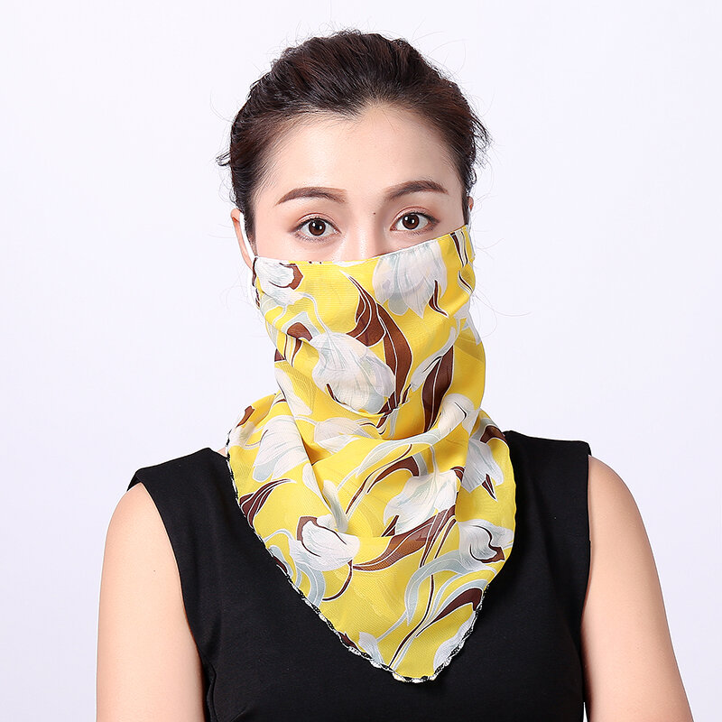 Mascarilla de protección solar para mujer, bufanda de seda para el cuello, chales de marca de lujo, accesorios de verano, 2022