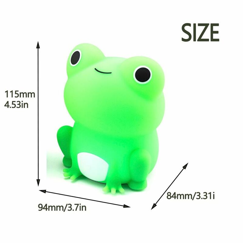 Night Lamp for Kids Frog Soft Silicone Sleeping Night Light Dimmable Timer Rechargeable Colorful Light Room Decor Children Gifts