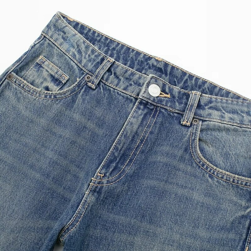 Casual Straight Mid Rise Jeans, confortável e versátil, nova moda