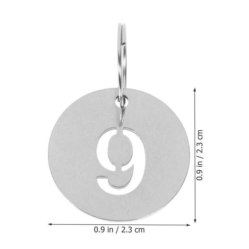 Number Plate Stainless Steel Round Labels Key ID Locker Tags Number Suitcase Hanging Keychain DIY