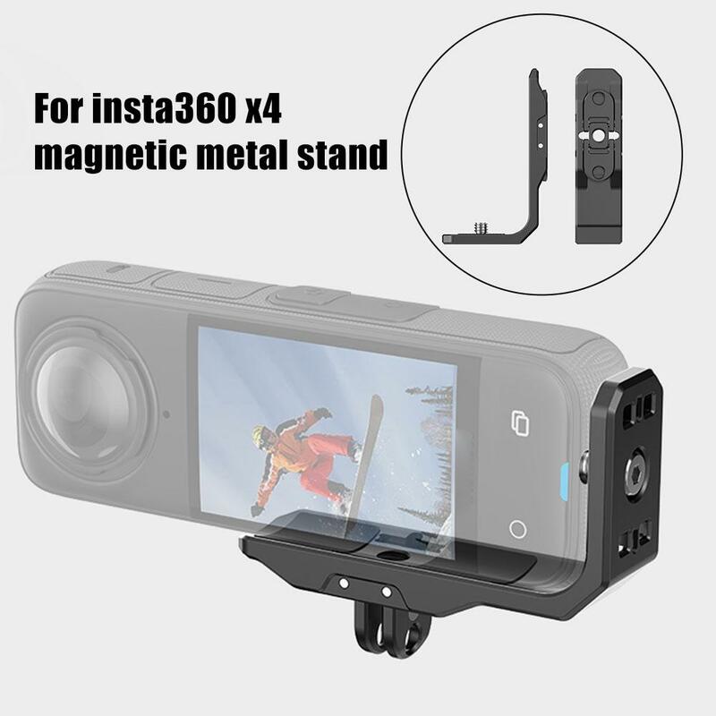 Black For Insta360 X4/X3 Magnetic Metal Horizontal L-shaped Bracket Magnetic Shooting Stand Mounting Bracket Camera Accesso D3F2