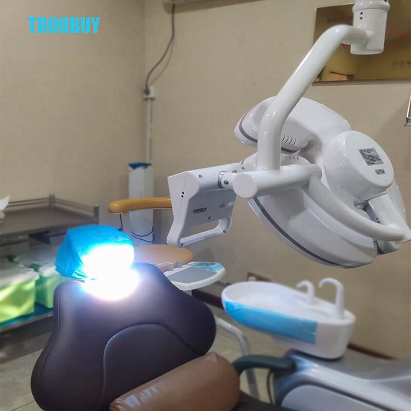 TDOUBUY lampu LED Oral LED, lampu tanpa bayangan medis dengan 26 LED untuk kursi gigi (kepala lampu + lengan lampu