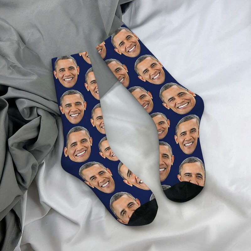 Носки Барак Обама, высококачественные чулки в стиле Харадзюку, всесезонные длинные носки, аксессуары для подарка на день рождения для мужчин и женщин