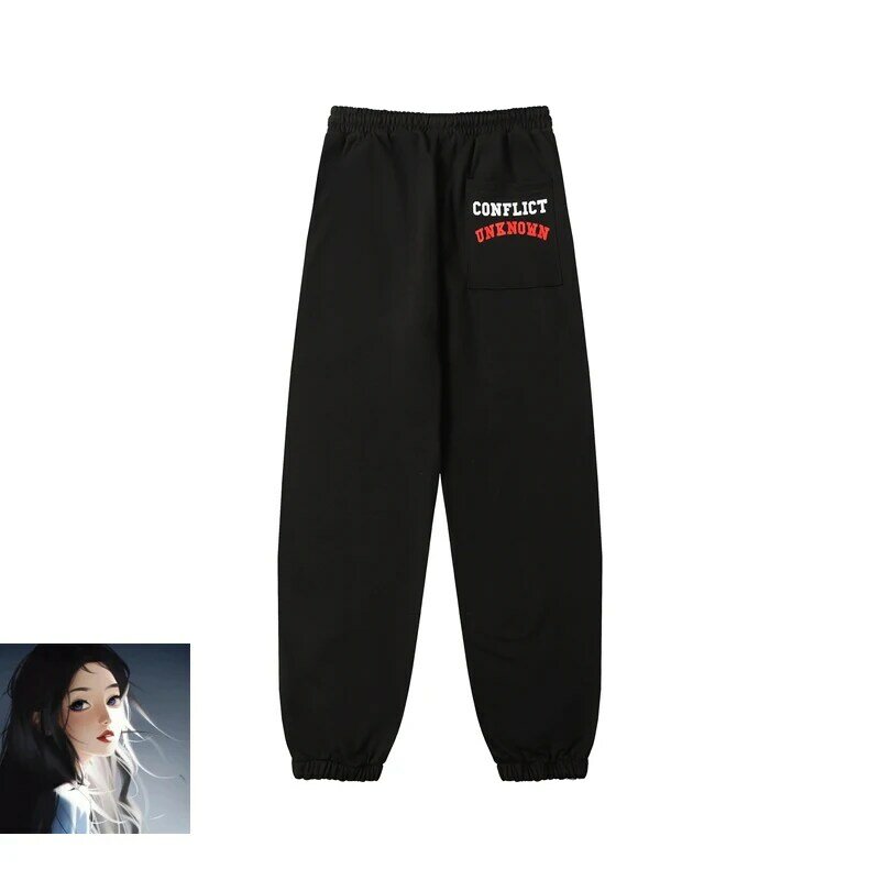 Pantalon de survêtement imprimé Saint Michael noir pour hommes et femmes, pantalon de survêtement Kanye, jogging décontracté, haute qualité, fjger