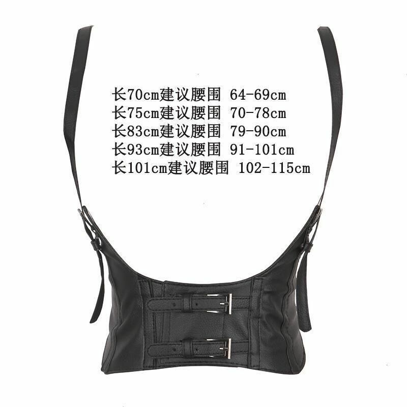 New Strap Style Elastic Wide Belt Women'S Leather Sling Waist Belt Waist Seal Decoration Accessories A3453
