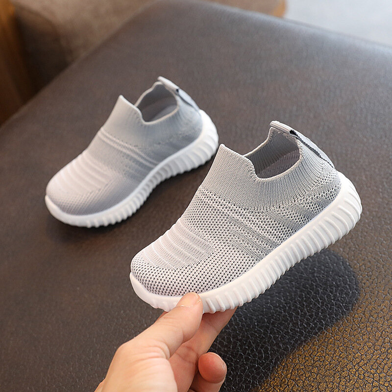 Baby Sneakers 2024 Fashion Children Flat Shoes Infant Kids Baby Girls Boys Solid Stretch Mesh Sport Running Sneakers Shoes