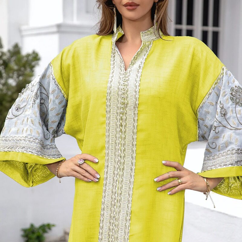 Perlen Abendkleid für Frauen neue elegante moderne Maxi kleid hochwertige bestickte Abaya lose Islam Frauen muslimische Kleidung