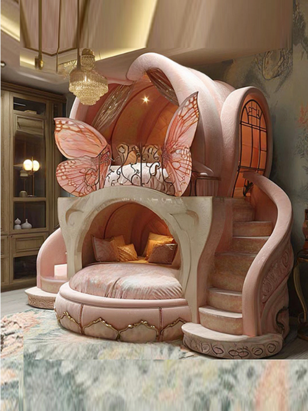 Pink dream-cama de princesa para niños, bolsa suave, diseño creativo, personalizada, modelo de mariposa