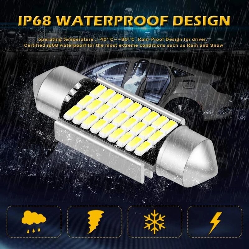 Festoon-bombilla LED superbrillante C5W C10W para matrícula de coche, lámpara de lectura de cúpula Interior, 31mm, 36mm, 39mm, 41mm