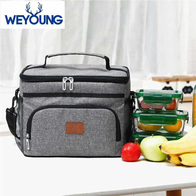Tas makan siang portabel 15L, tas makan siang tahan air untuk berkemah luar ruangan, tas pendingin piknik, tas Bento makanan