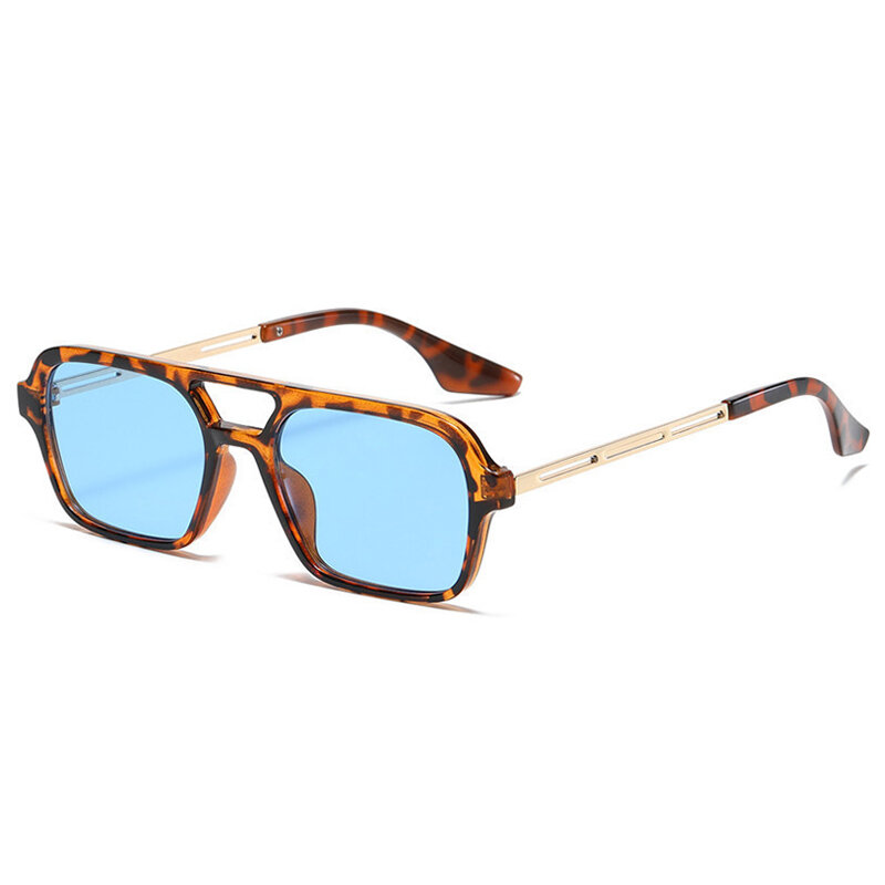 Gafas de sol cuadradas pequeñas para mujer, lentes de sol de marca de diseñador de colores caramelo, Retro, espejo azul, gafas de conducción