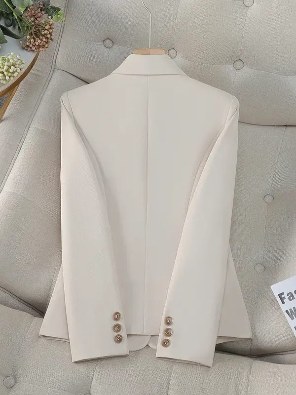 Jaqueta casual de manga comprida feminina, damasco, preto, café, monocromático, outono, inverno, casaco feminino, moda feminina